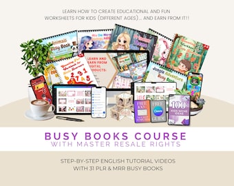 Busy Book for Kid Printable Learning Page Preschool Activity Toddler Quiet Book Fun Educational Worksheet Customizable PLR MRR Travel Game