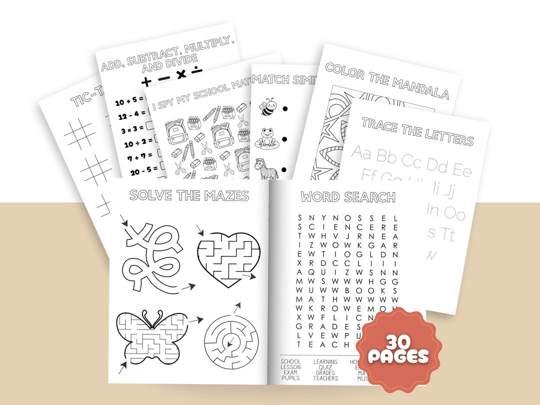 Kids Educational Worksheets PLR Bundle Elementary Learning Preschool ...