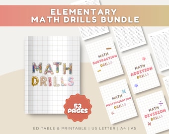 Elementary Math Speed Drill Core Basic Arithmetic Fluency Add Subtract Multiply Divide Worksheet Number Maze Snake Ladder for Primary School
