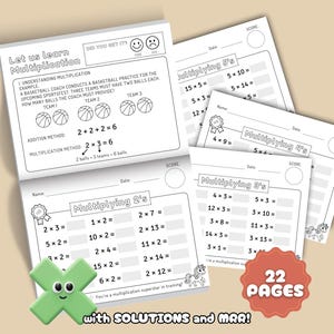 1から10までの掛け算 幼児向け算数学習 幼稚園児向け掛け算表 掛け算ワークシート（解答付き） MRR