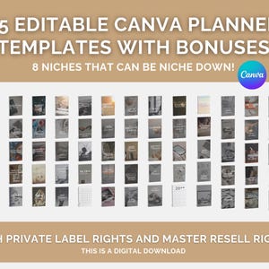 Pacote de modelos Canva, imprimíveis editáveis PLR MRR prontos para você, agendas, modelos de negócios para vendedores e revenda de produtos digitais