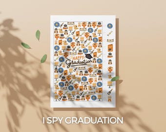 Graduation I Spy Printable for Kids Preschool Counting Game Activity Worksheet Kindergarten Classroom Game Graduation Gifts Class of 2026