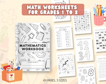 Math Drills Worksheets for Preschool Elementary Grade 1 2 3 Mathematics Teacher Addition Subtraction Multiplication Division Solving Problem