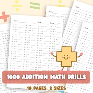 Single Double Digit Addition Printable Math Drills Practice Additional Worksheet Counting 1 to 100 Beginning Advanced Classroom Teacher Exam