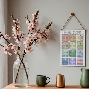 Multiplication Table Chart Classroom Cute Minimalist Pastel Rainbow Kindergarten Wall Art Decor Math Drills Multiply Worksheets PDF PNG Bild 13