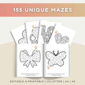 Maze Maps Bundle for Kids Educational Games for Family Editable Tracing Games Interactive Fun Games Adults Brain Teasers PLR Kids Activities