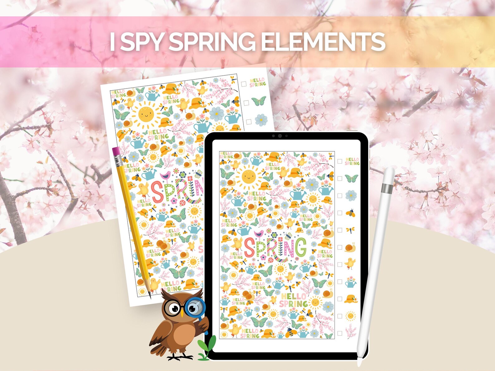 Spy Spring Splicer I Spy Spring Easter Holiday Printable Board Games PLR Activity ...