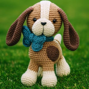 Crochet Dog Pattern PDF – Amigurumi Puppy Crochet Tutorial – Cute Plush Dog Toy Pattern – Easy Beginner-Friendly Animal Pattern