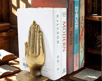 Hand-Shaped Bookend: Decorative Book Holder, Praying Hand Book Holder, Gift Collection Home Iron BookHands, Gift For Book Lover Gift.