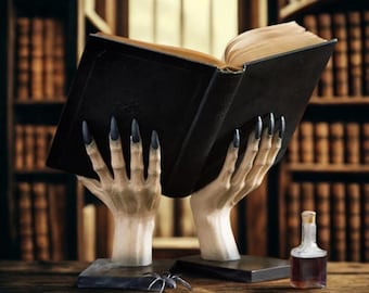 Witch Hand Book Holder: Gothic Bookend - Halloween Decor Stands Witch Book Holders Office Tabletop Bookshelf Bookcase Decor Gift For Friends