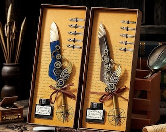 Feather Pen, Dipped Pen, Calligraphy Writing Pen, Handmade Feather Quill Pen Set, Calligraphy Signature Pen, Feather Pen, Gift For Writer.