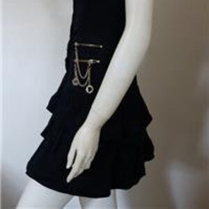 French Fashion MORGAN DE TOI Punk Inspired Black Denim Bustier Dress S image 2