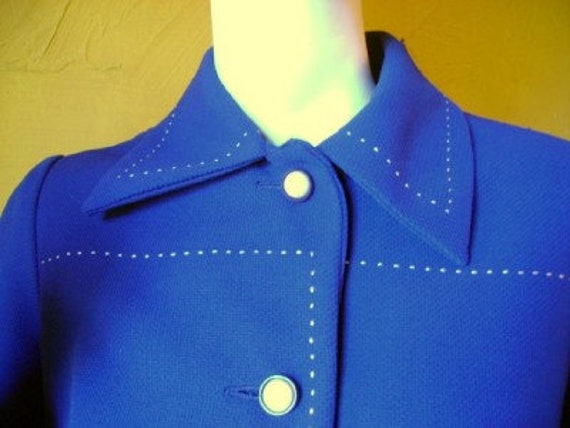 Vintage 1970s Henry Lee Mod Navy Button Down Dres… - image 7