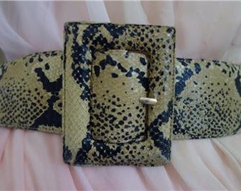 Moda Francesa - Xavier DANAUD Paris Piel de serpiente CUERO CINTURÓN Extra Ancho 25.5-33"