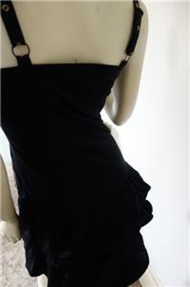 French Fashion MORGAN DE TOI Punk Inspired Black Denim Bustier Dress S image 8
