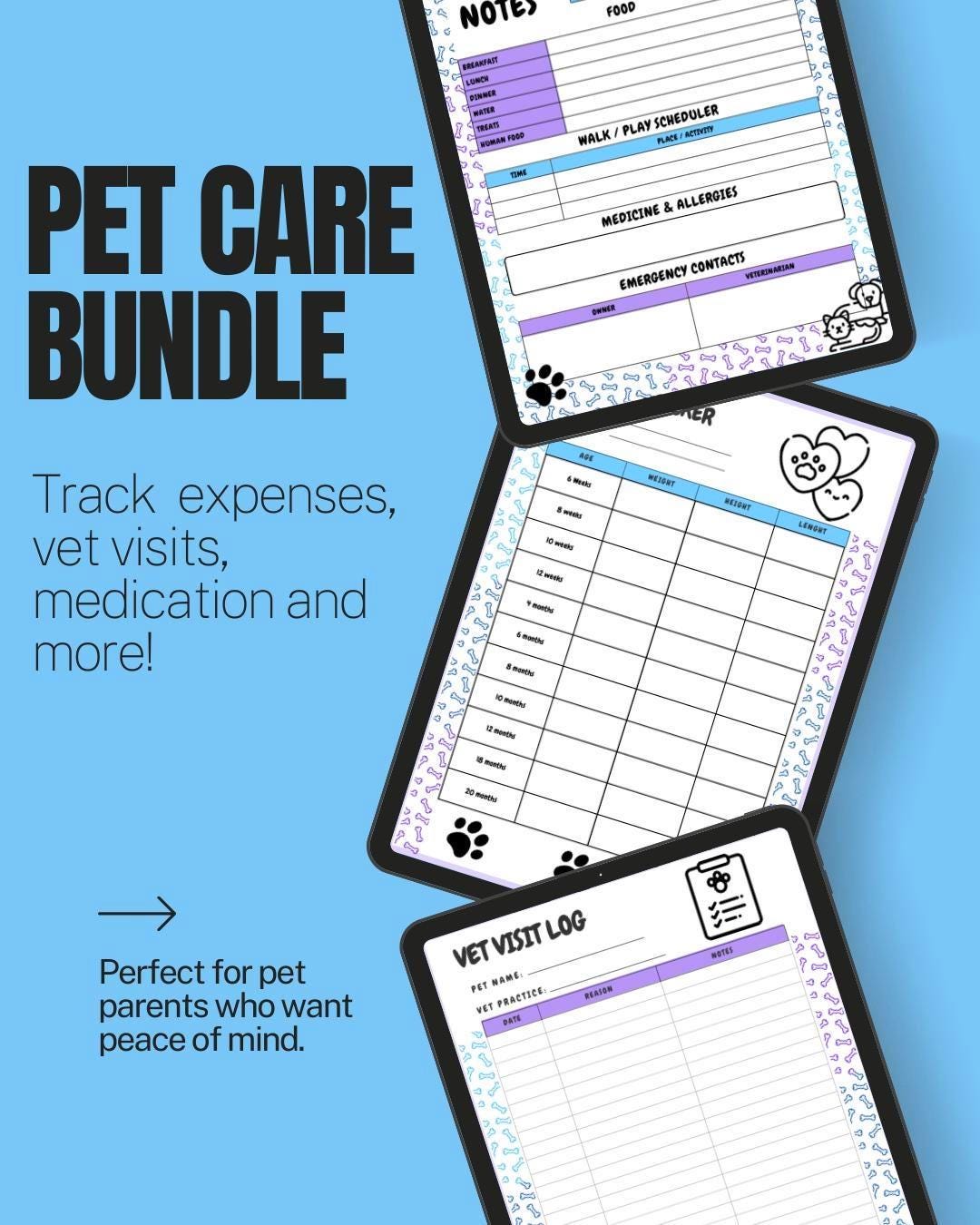 Ultimate Pet Care Planner Bundle – Printable Pet Organizer With Sitter ...