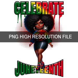 Art numérique Célébration du 17 juin | Célébration du 17 juin | femme noire | Liberté | Art numérique | Ambiance festive du 17 juin | Dents de juin