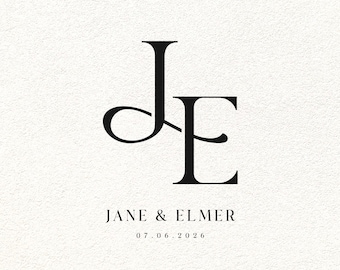 Custom Wedding Monogram Logo: Elegant Personalized Initials (High-Resolution Files Included)