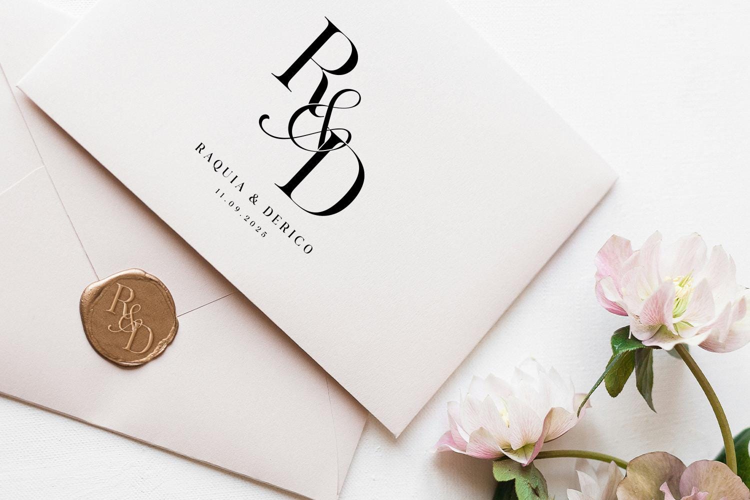 Custom Wedding Monogram Logo: Personalized Initials & Date - Etsy