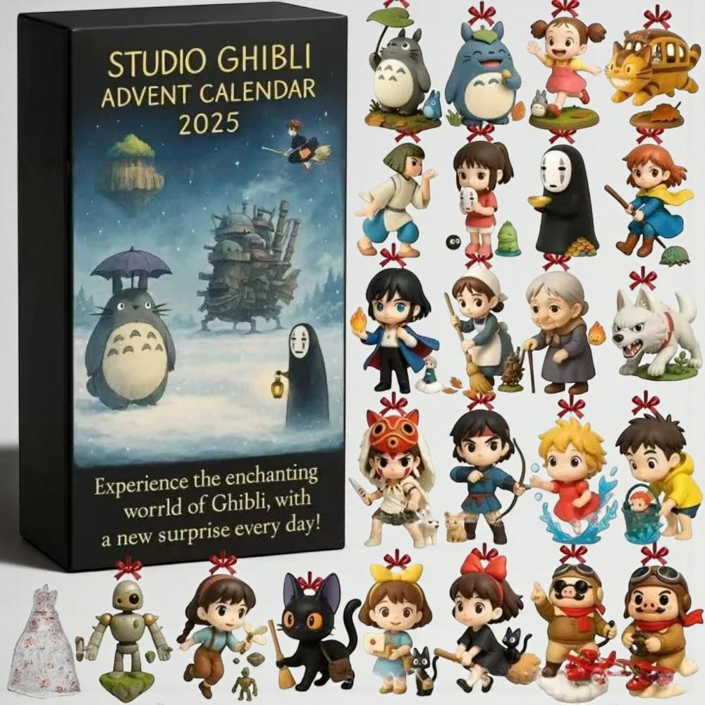 Discover New Totoro Ghibli Anime Christmas Advent Calendar 24 Days Surprise Figures Holiday Countdown Gift for Anime Fans, Christmas Gift