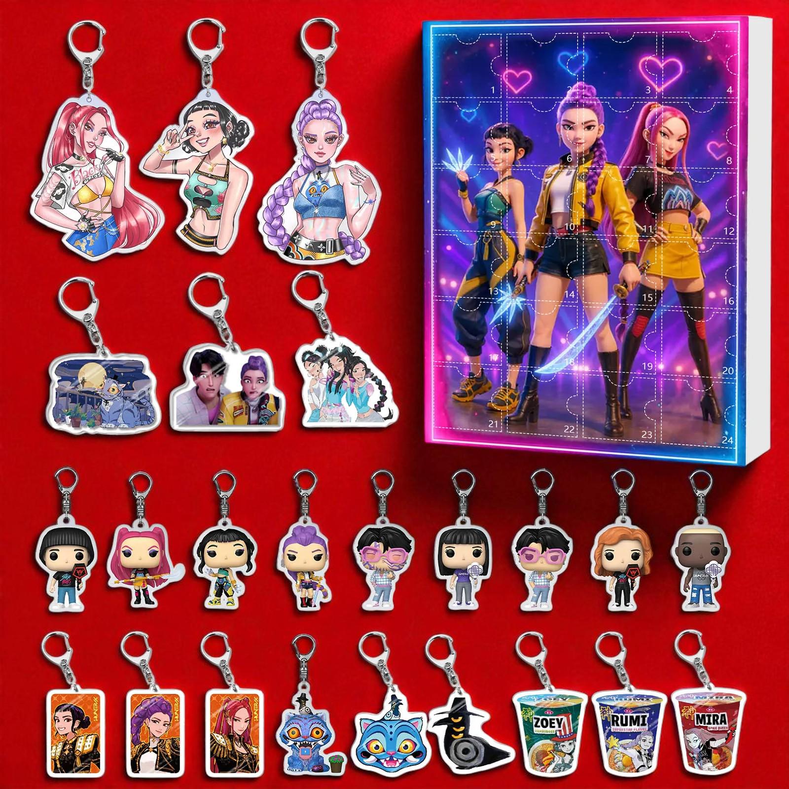 Discover Kpop Hunting Girls Demon Advent Calendar, 24 Days Christmas Countdown Surprise Blind Boxes, Mystery Box Toys Halloween Gift Set