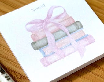 Books and Bows Sticky Notes, Stationery Notepad