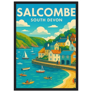 Salcombe, Devon - Wooden Framed Poster