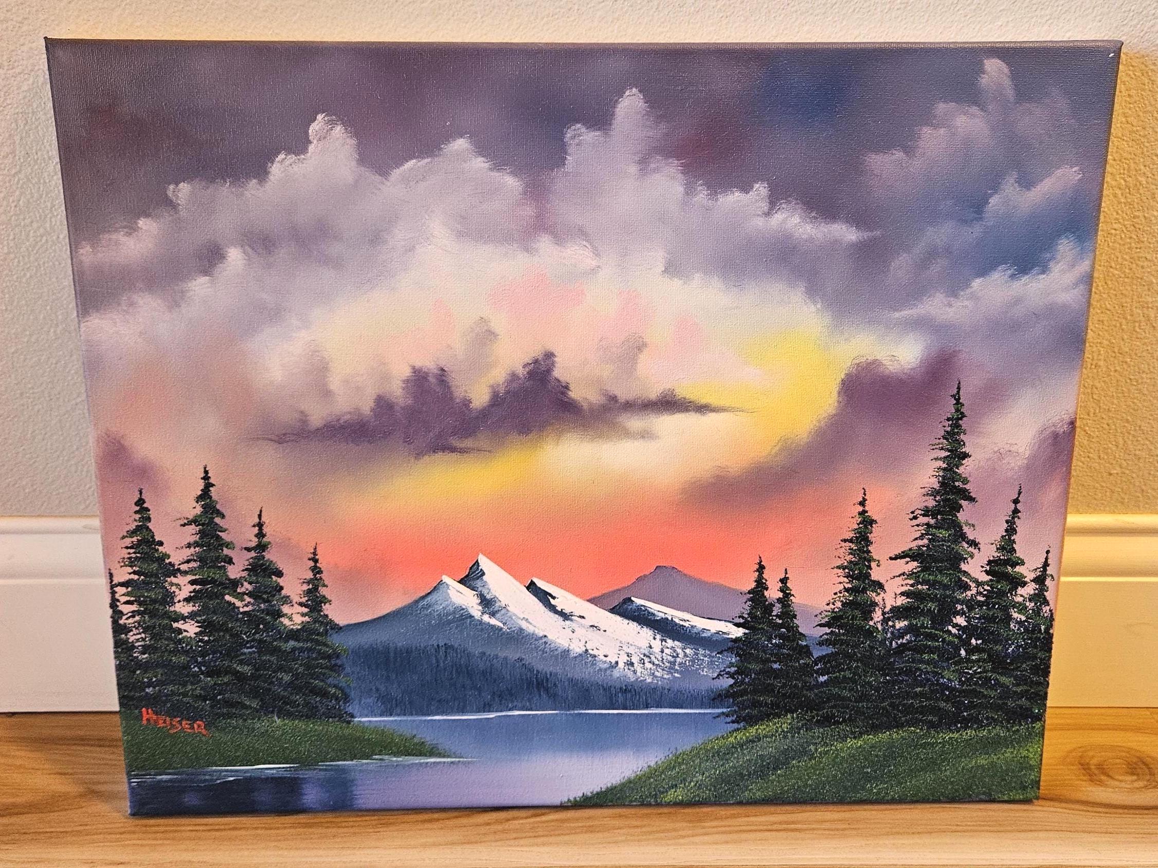 Sunset Aglow by a Certified Bob Ross Instructor (CRI®) - Etsy