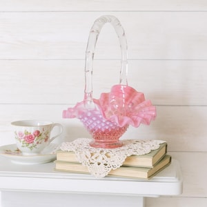 Fenton Pink Basket - Etsy