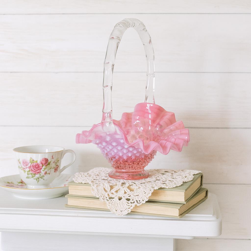 Fenton Pink Basket - Etsy