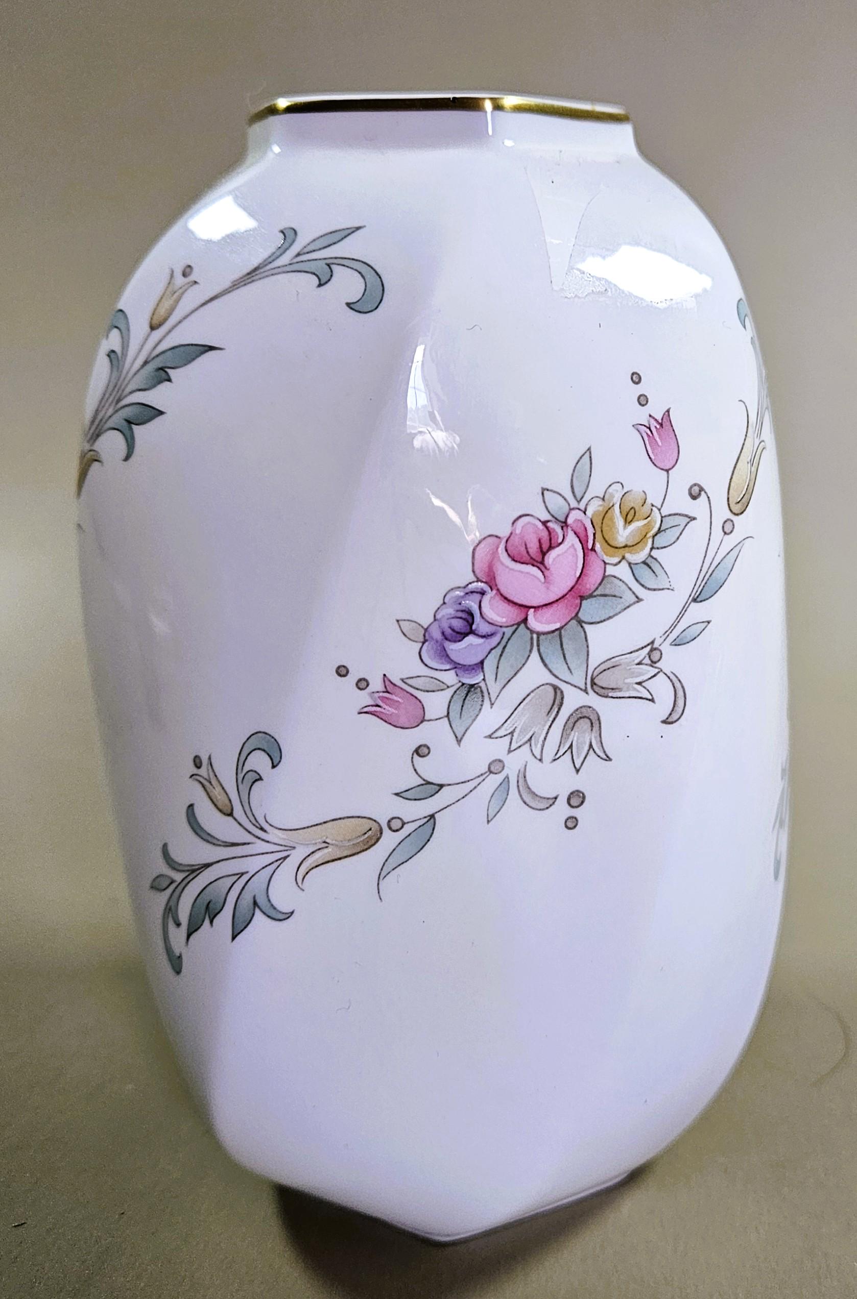 Christopher Stuart Bone China Vase | Spring Crest Floral Hexagon Vase ...