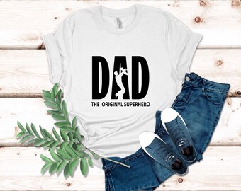 Comfort Colors Dad Superhero Shirt, Personalized Father's Day Gift