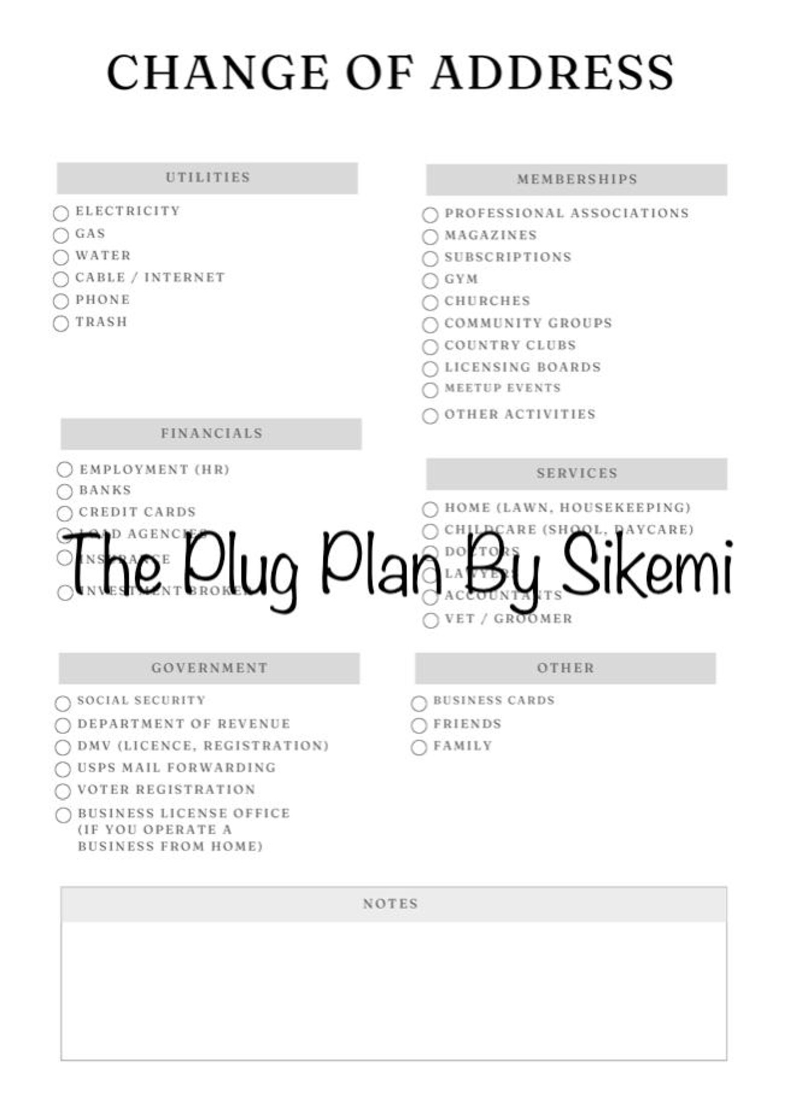 Relocation Planner | Moving Checklist + Home Hunting Wishlist + Budget ...
