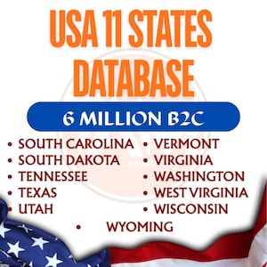 Baza danych 11 stanów USA | 6 milionów potencjalnych klientów B2C (pobranie cyfrowe)