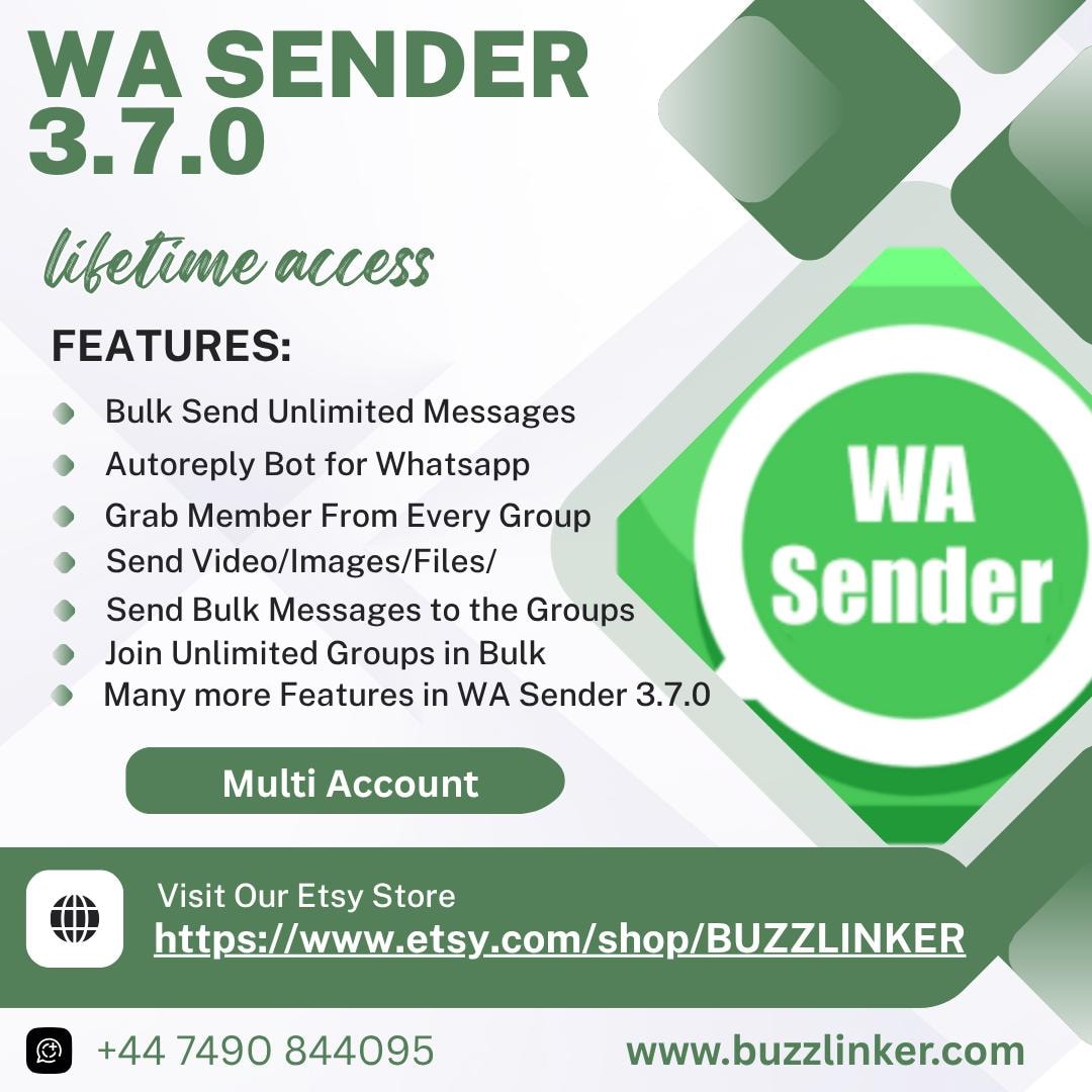 WA Sender Pro: Whatsapp Marketing Tool, Bulk Messaging & Automation - Etsy  Israel