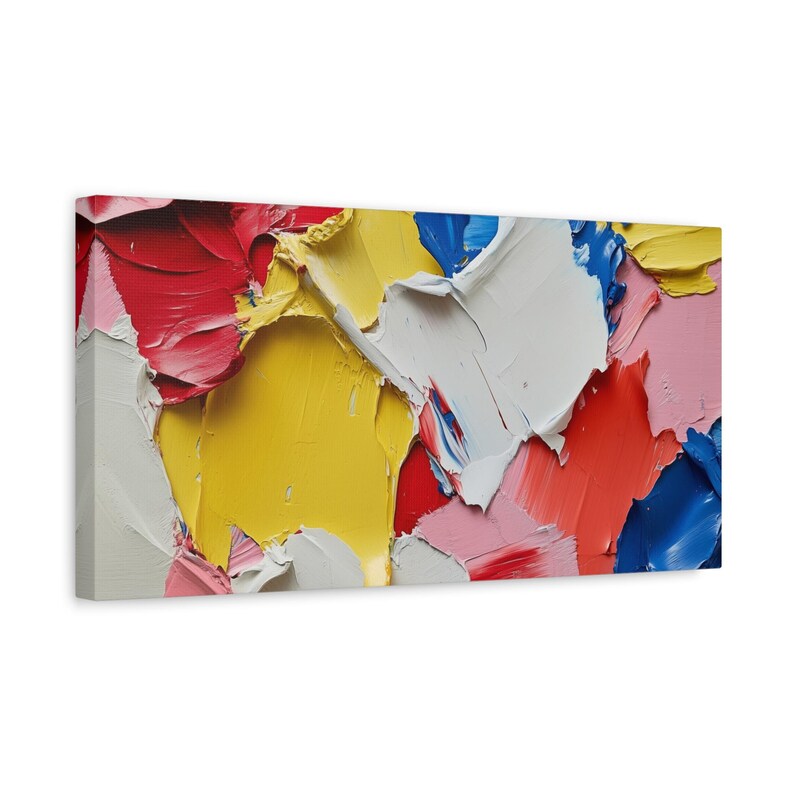 Bunte abstrakte Leinwand: Modernes Wohnaccessoire Bild 1