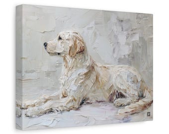Golden Retriever Impasto Gemälde Leinwand