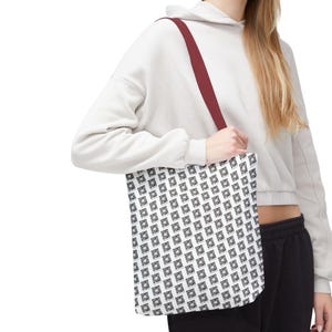 Schicke geometrische Einkaufstasche, stilvolle Schultertasche, trendige Canvas-Tasche, perfekt zum Einkaufen, für den täglichen Gebrauch, als Geschenk für sie