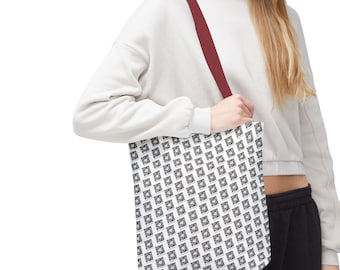 Geometric Tote Bag: Stylish Polyester Shoulder Bag