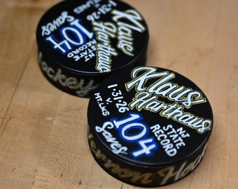 Hand Painted Hockey Puck Gift