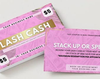 LOYALTY CARDS • Business Card Templates • Pink Branding • Lash Cash • Nail Cash • Credit Card Business Cards • Hair Business Cards • Clients
