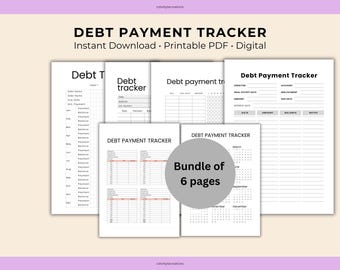 Debt payment tracker printable,money tracker,loan tracker,debt payoff,debt challenge,Debt Payment Planner
