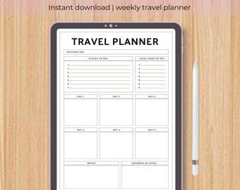 Travel planner print, DL travel planner,Travel book planner,plr travel planner,Canva Travel planner,Travel Planner Europe