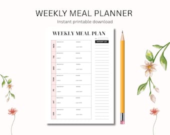 grocery list and meal planner, meal planner and grocery list, Weekly meal planning, Digital weekly Meal Plan,meal plan weekly