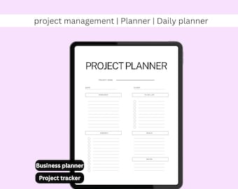 project planner, project management, project tracker, digital planner, daily planner, weekly planner, planner template, business planner
