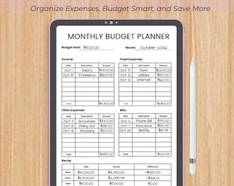 Household budget planner printable,Budget Planner Cover Printable,simple budget planner printable,Editable Monthly Budget Planner