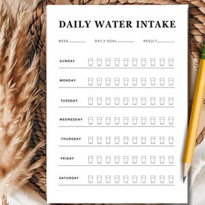 Daily water, Printable Monthly Water Tracker, Monthly Water Intake Tracker, Hydration Tracker, Monthly Water Tracker Printable, Water intake