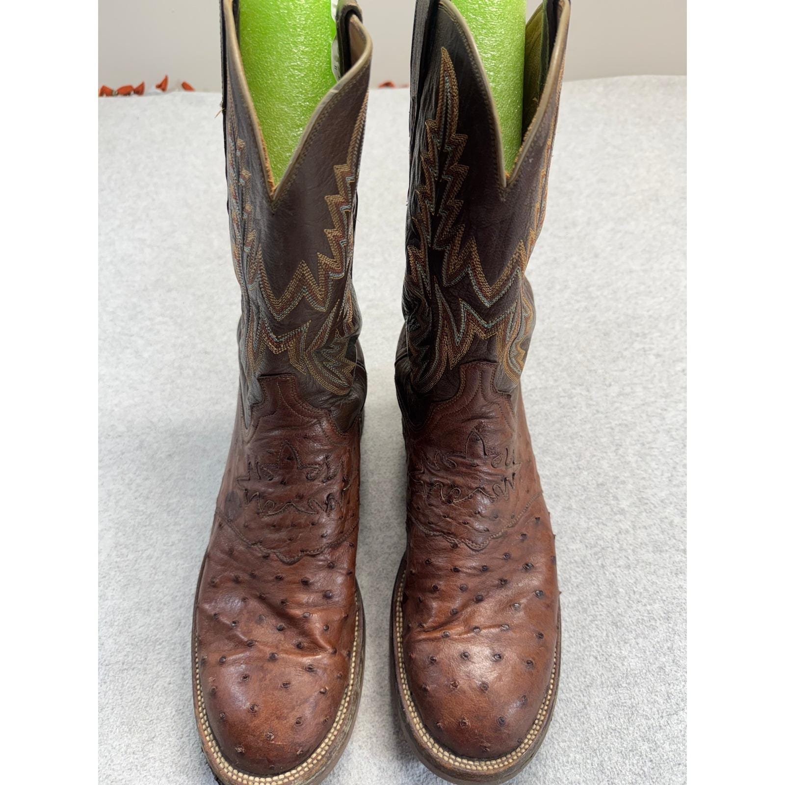 LUCCHESE 2000 Men\'s Ostrich Leg Leather Western Boots Size 9D (T3031) Lucchese 2000 Men main image 3
