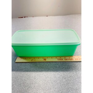 Pojemnik do przechowywania Tupperware w kolorze zielonym, prostokątny, retro, kuchnia, USA