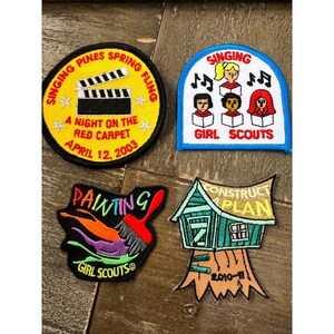 Vintage Girl Scout Arts & Crafts Fun Patch Lot Painting Singing Theater
